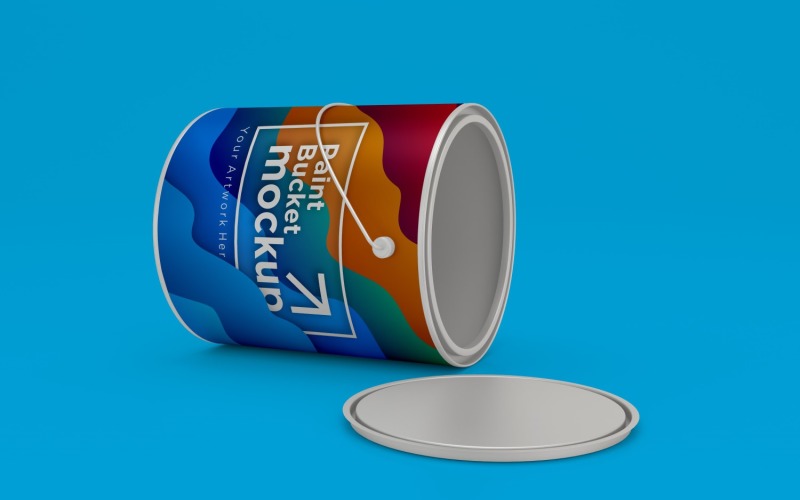 Steel Paint Bucket Container packaging mockup 55 Product Mockup