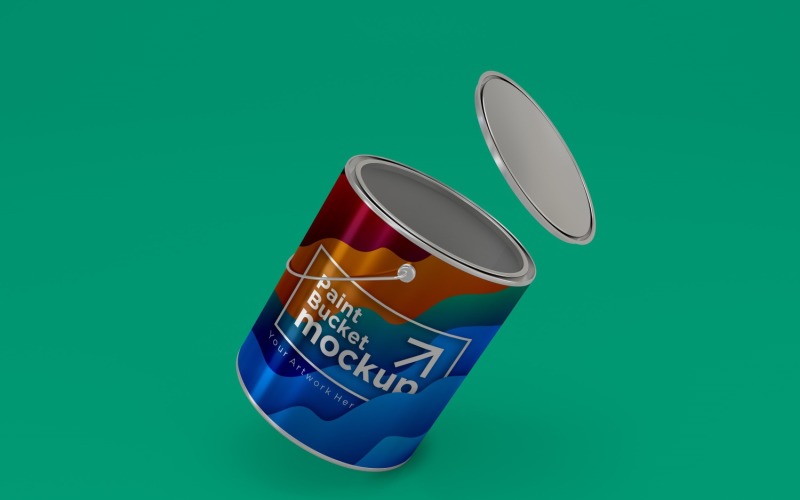 Steel Paint Bucket Container packaging mockup 59 Product Mockup