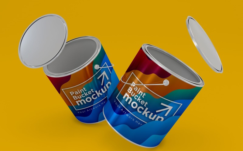 Steel Paint Bucket Container packaging mockup 60 Product Mockup