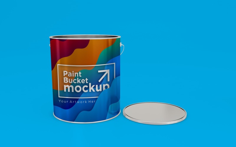 Steel Paint Bucket Container packaging mockup 61 Product Mockup