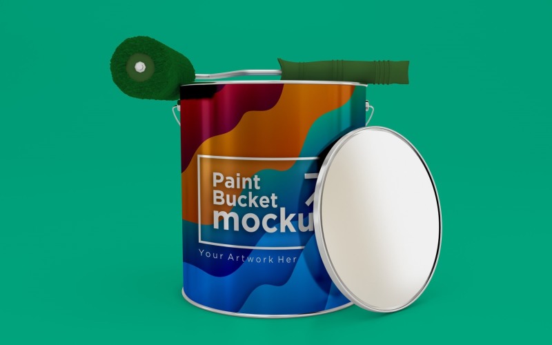 Steel Paint Bucket Container packaging mockup 62 Product Mockup