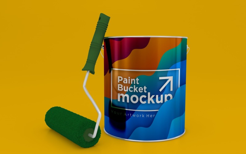 Steel Paint Bucket Container packaging mockup 63 Product Mockup