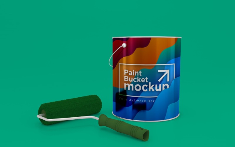 Steel Paint Bucket Container packaging mockup 65 Product Mockup
