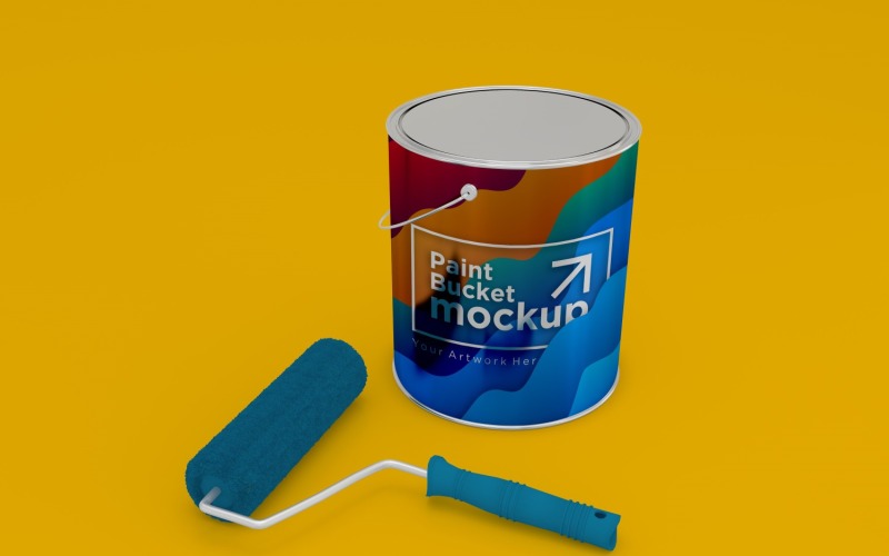 Steel Paint Bucket Container packaging mockup 66 Product Mockup