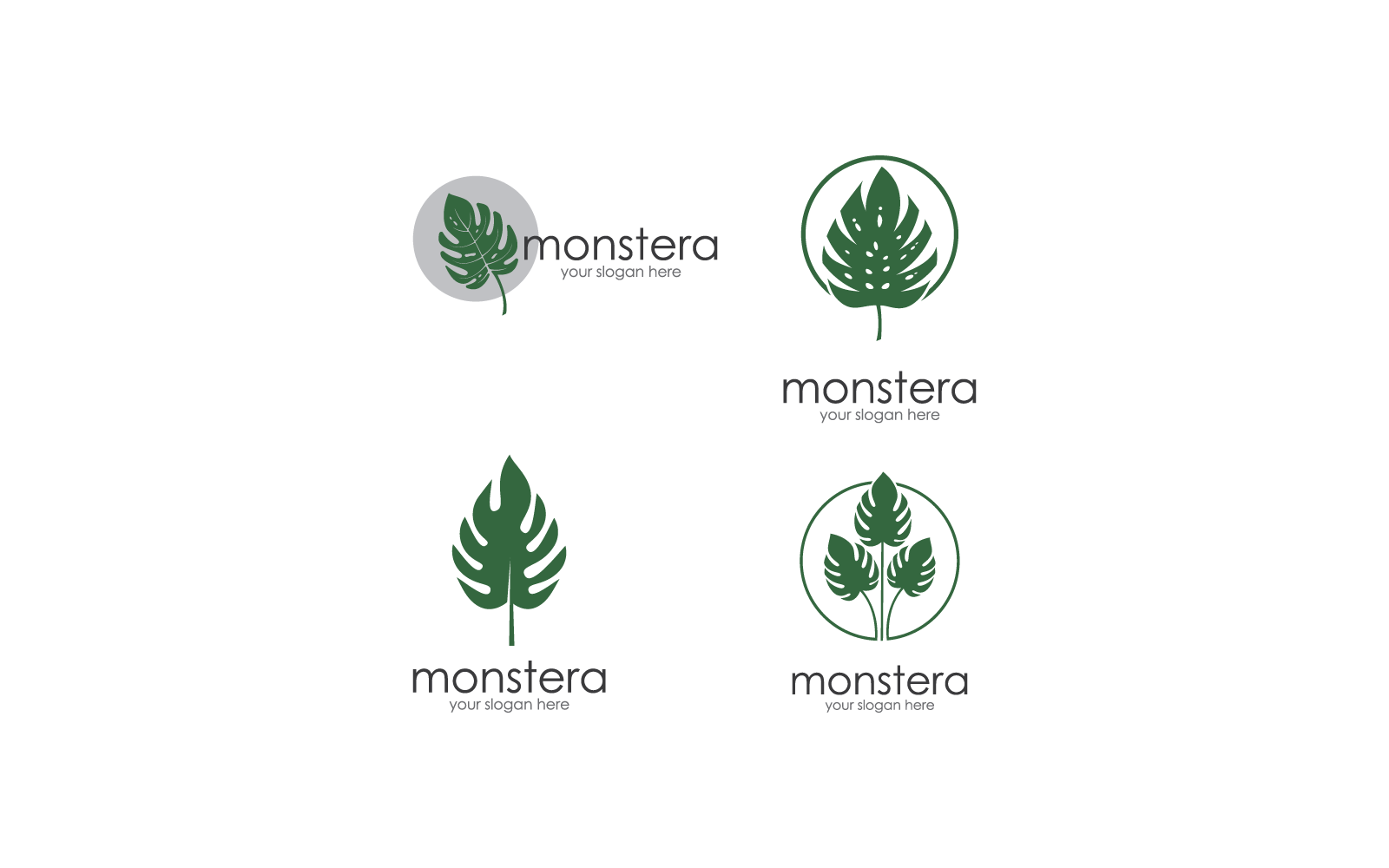 Szablon projektu ilustracji wektorowych logo liści Monstera