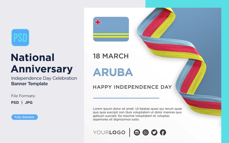 Aruba National Independence Day Celebration Banner Corporate Identity