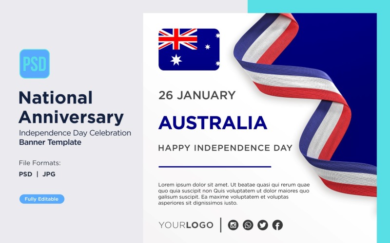 Australia National Independence Day Celebration Banner Corporate Identity