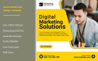 Digital marketing solutions include social media post design templates