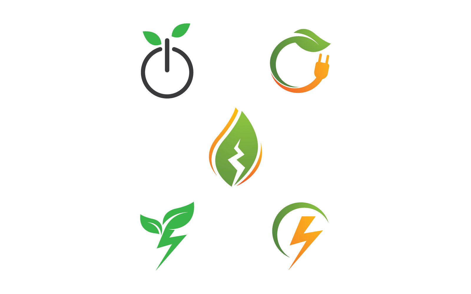 Eco energy logo vector illustration flat design template