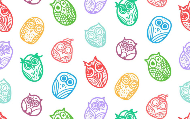 Funny Vector Owls Patterns