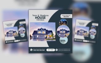 New and Modern House For Sale Canva Design Template