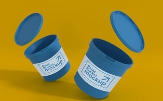 Plastic Paint Bucket Container packaging mockup 29