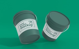 Plastic Paint Bucket Container packaging mockup 34