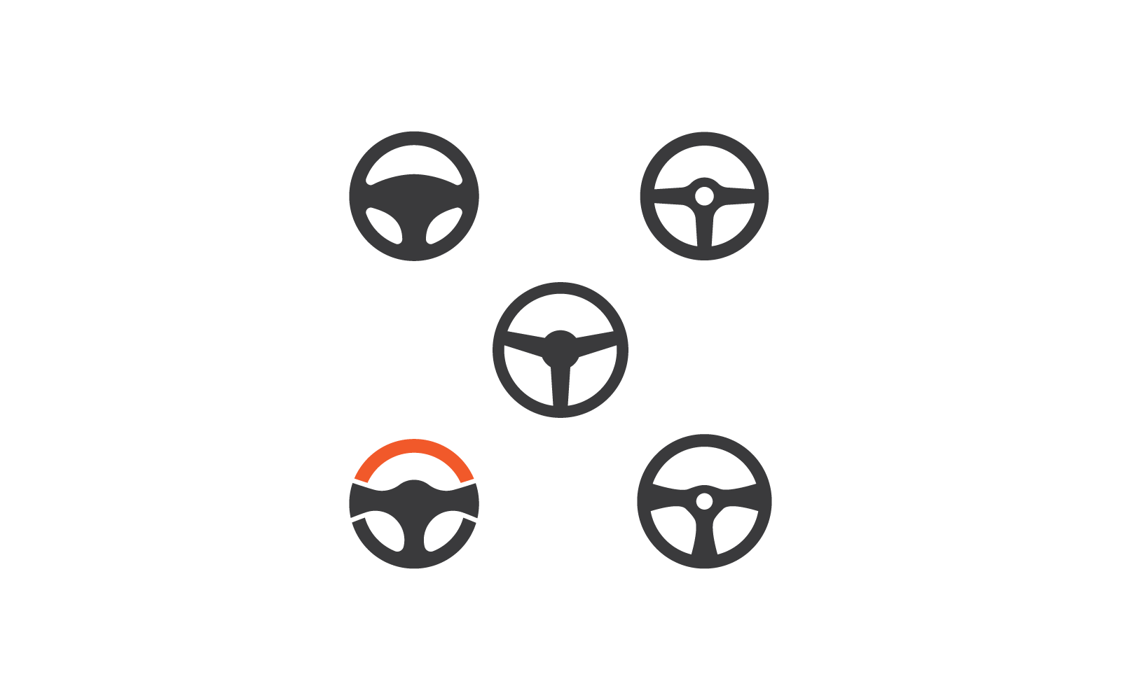 Steering wheel logo icon illustration  vector flat design