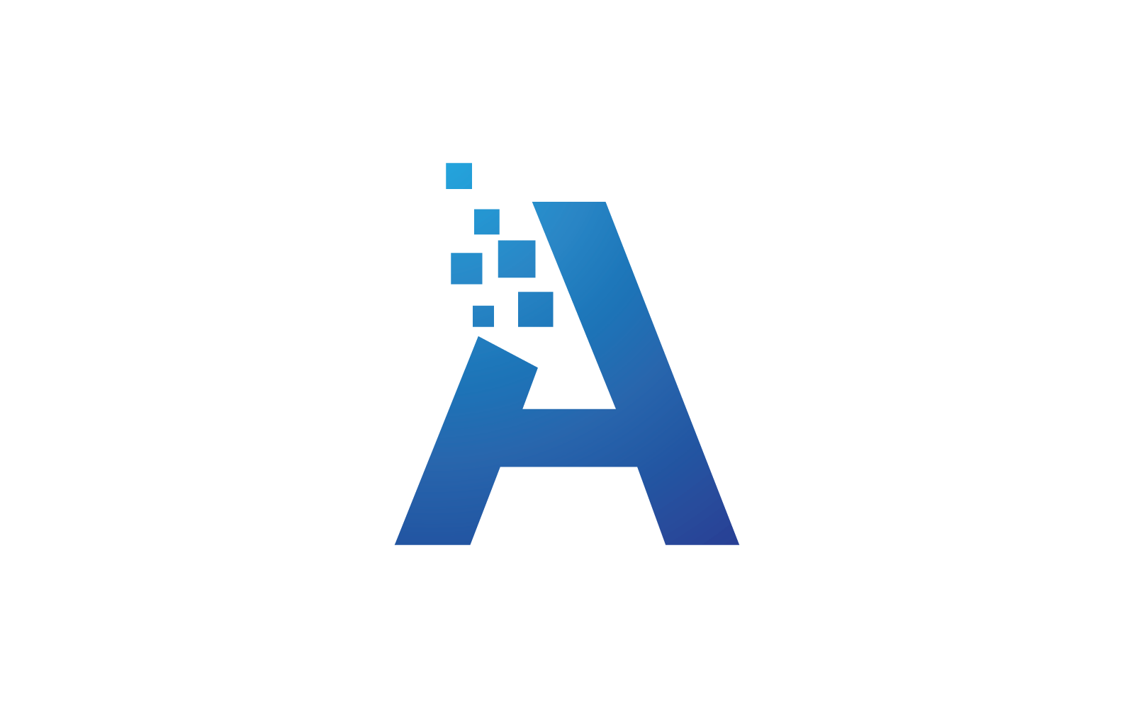 A Initial letter alphabet pixel style logo vector design