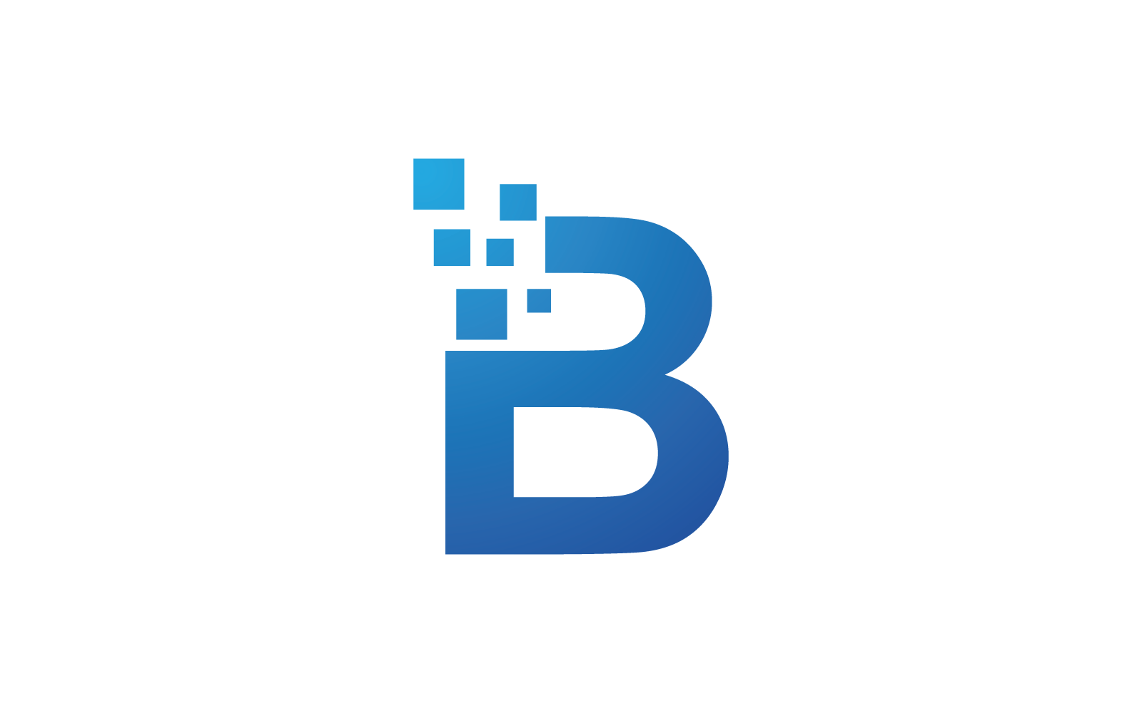 B Initial letter alphabet pixel style logo vector design