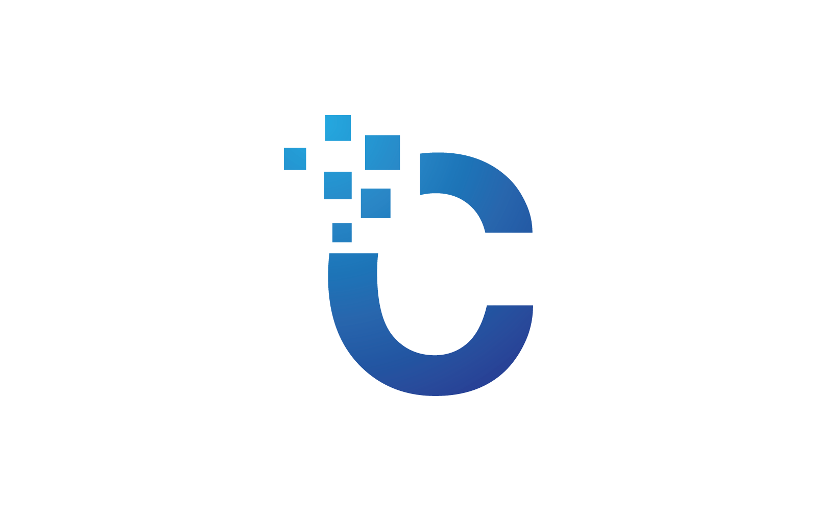 C Initial letter alphabet pixel style logo vector design