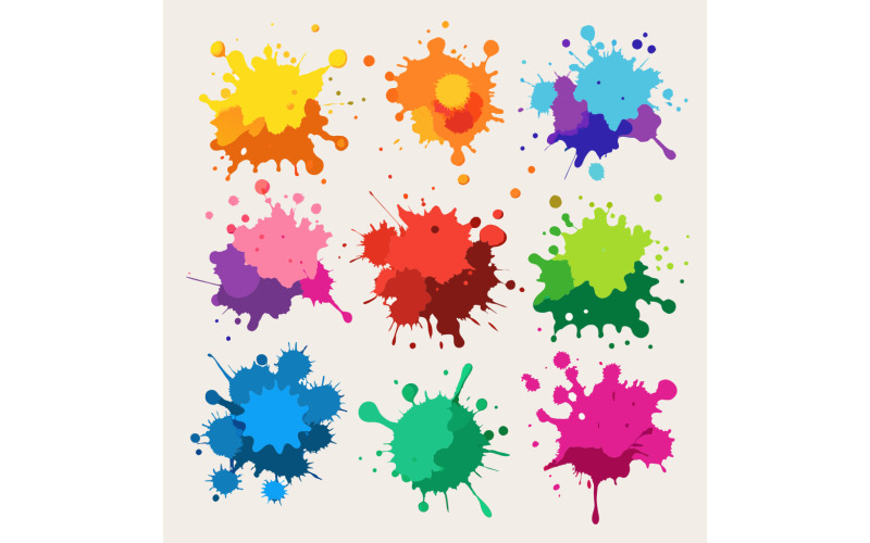 ChromaBurst - Dynamic Color Splash Design Pack for Graphic Artists and Creatives Bundle 2 Vector Graphic