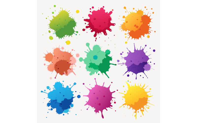 ChromaBurst - Dynamic Color Splash Design Pack for Graphic Artists and Creatives Bundle 6 Vector Graphic