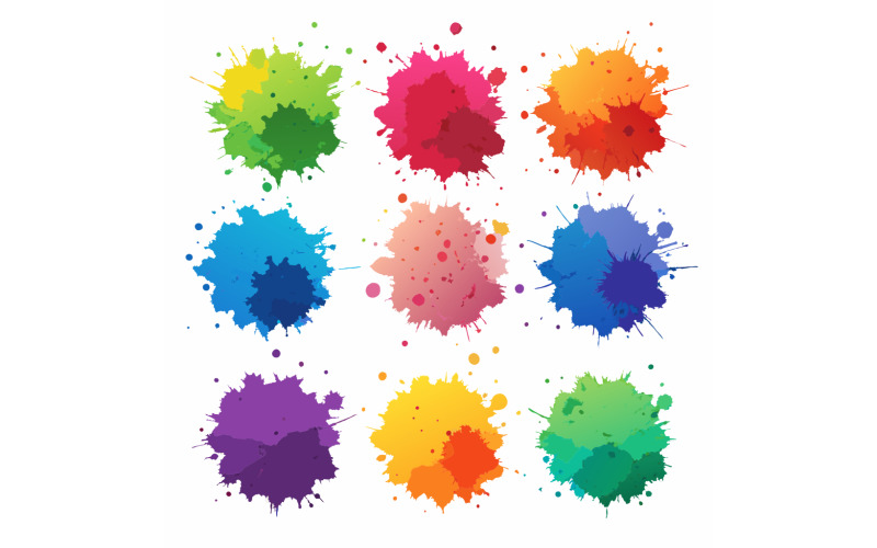 ChromaBurst - Dynamic Color Splash Design Pack for Graphic Artists and Creatives Bundle 9 Vector Graphic