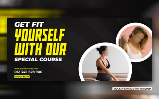 Get fit yourself promotional social media EPS vector cover banner templates