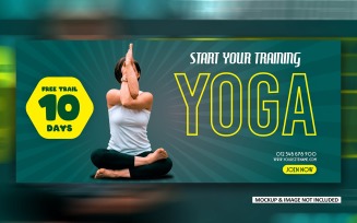 Gym fitness promotional ads cover banner EPS design template