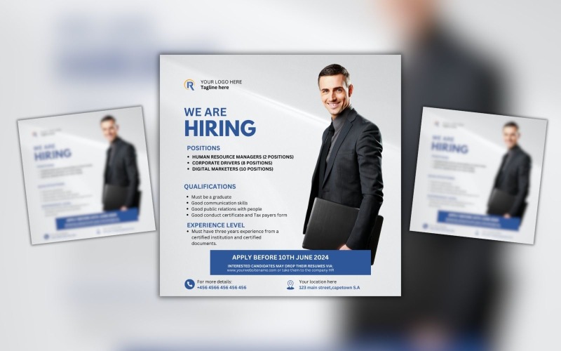 We Are Hiring Canva Design Template Poster Social Media