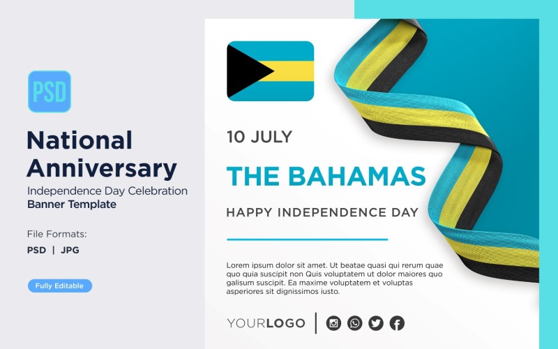 Bahamas National Day Celebration Banner Corporate Identity