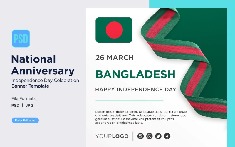 Bangladesh National Day Celebration Banner Corporate Identity