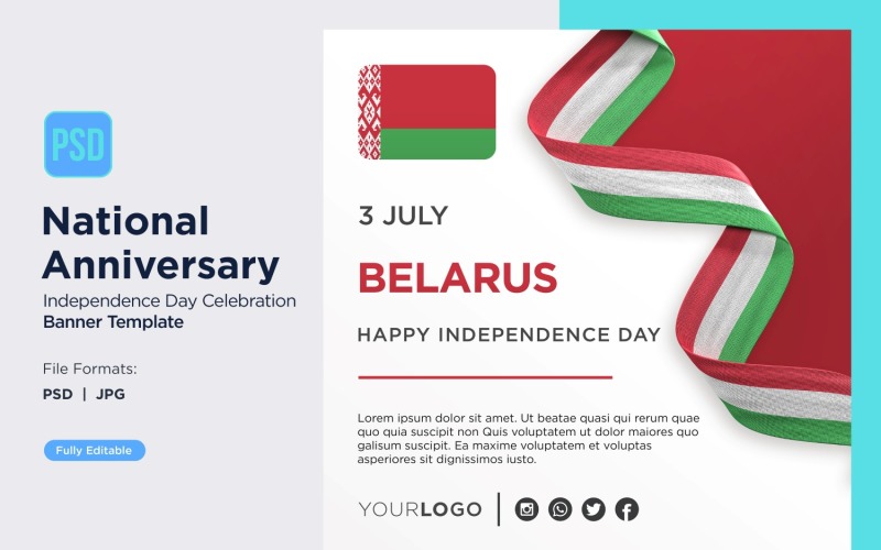 Belarus National Day Celebration Banner Corporate Identity