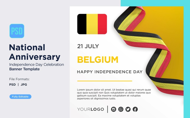 Belgium National Day Celebration Banner Corporate Identity