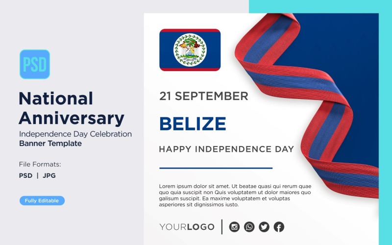 Belize National Day Celebration Banner Corporate Identity