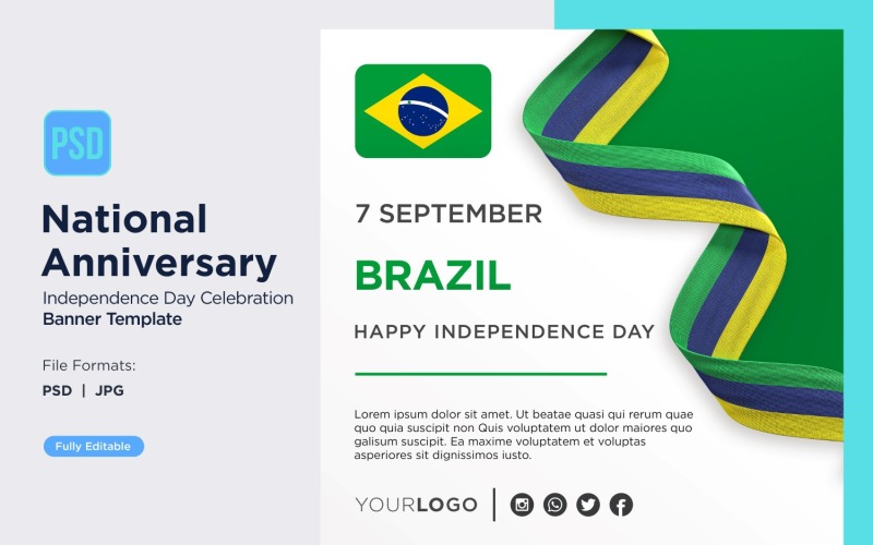 Brazil National Day Celebration Banner. Corporate Identity