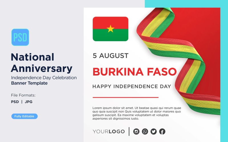 Burkina National Day Celebration Banner Corporate Identity