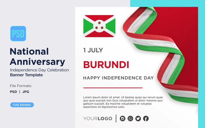 Burundi National Day Celebration Banner Corporate Identity