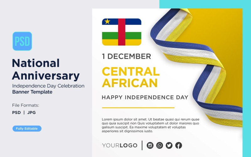 Central African Republic National Day Celebration Banner Corporate Identity