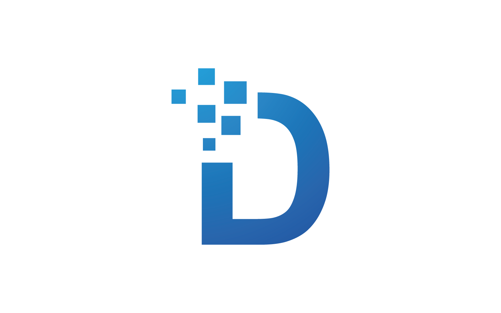 D Initial letter alphabet pixel style logo vector design