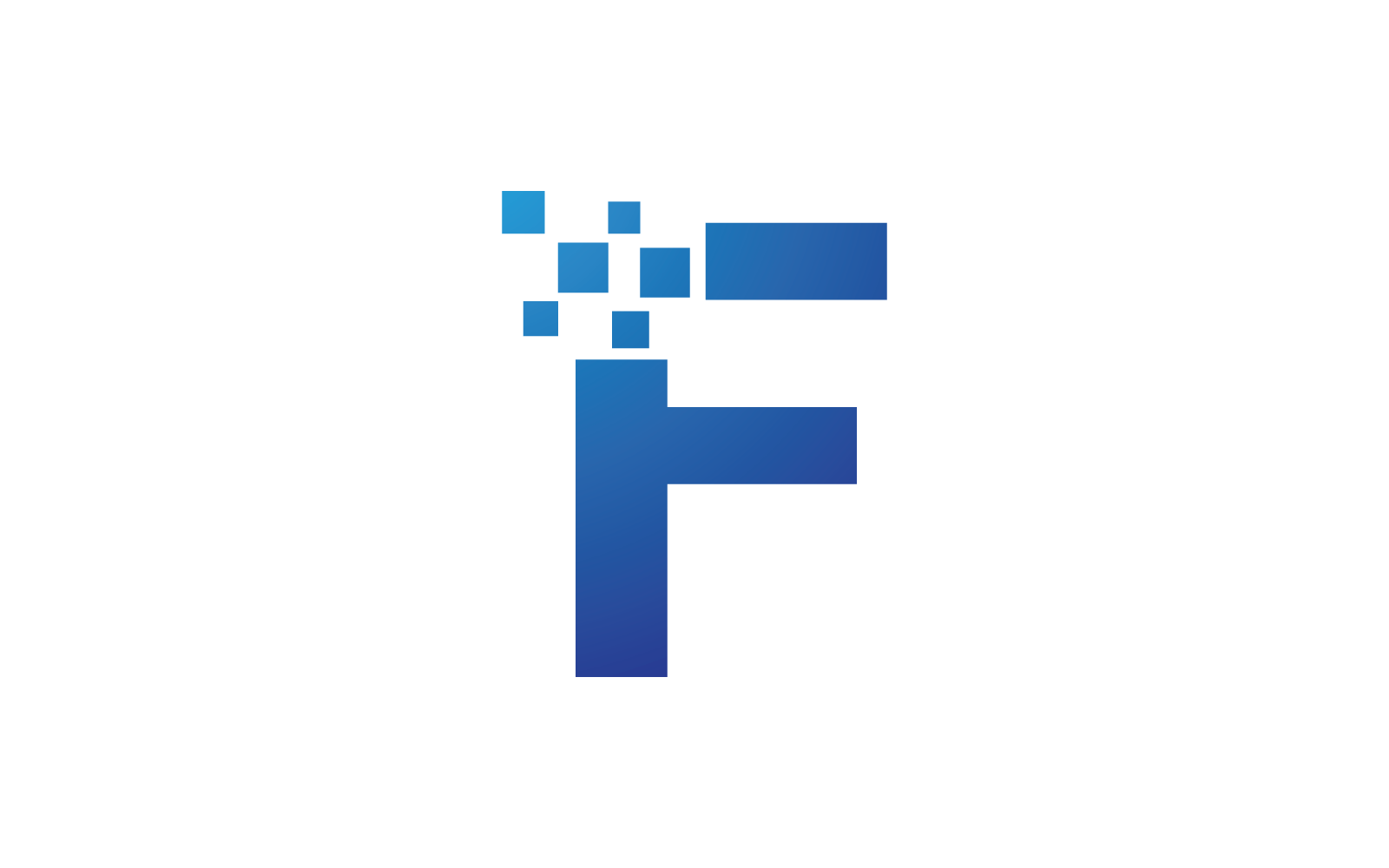 F Initial letter alphabet pixel style logo vector design