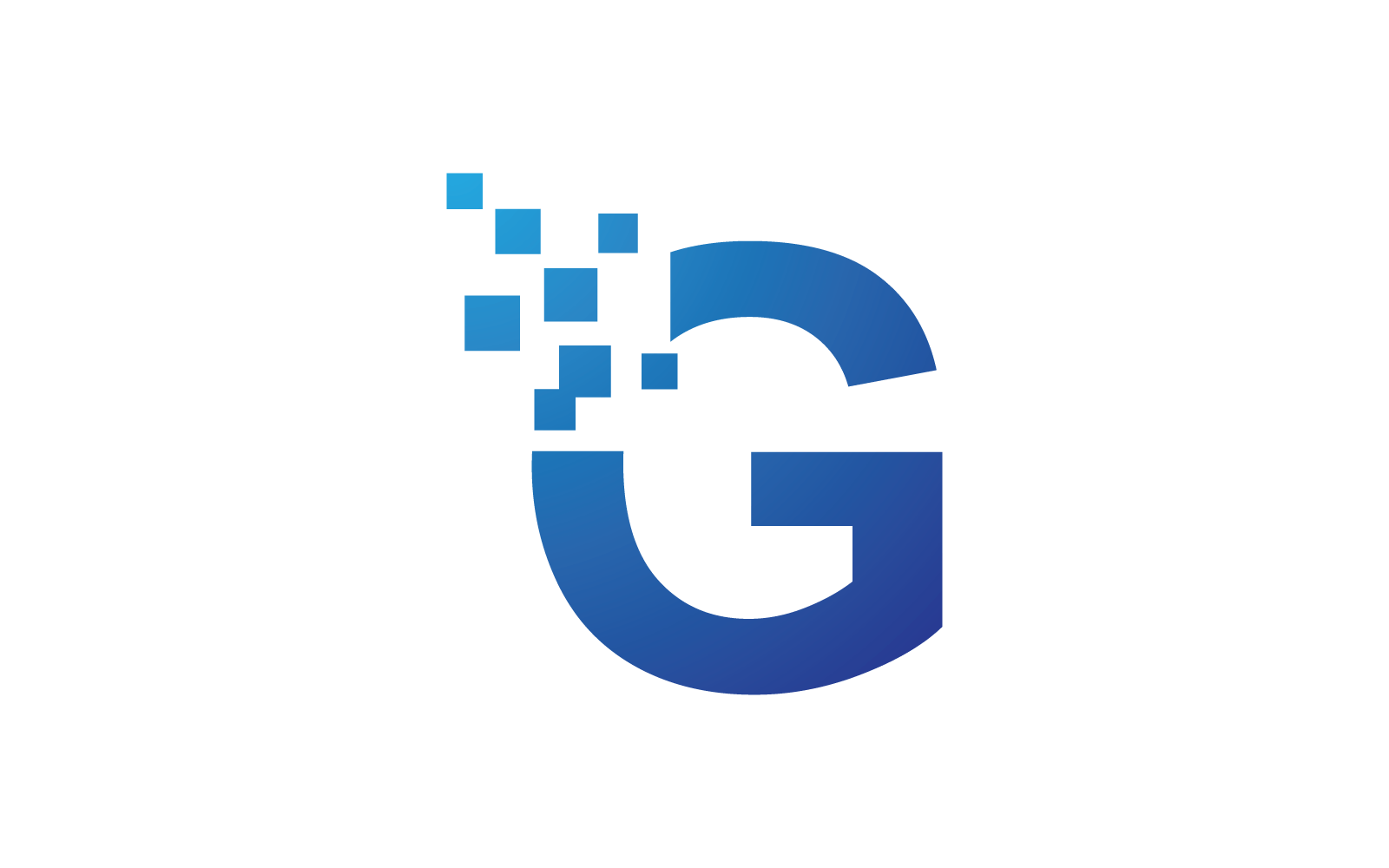 G Initial letter alphabet pixel style logo vector design