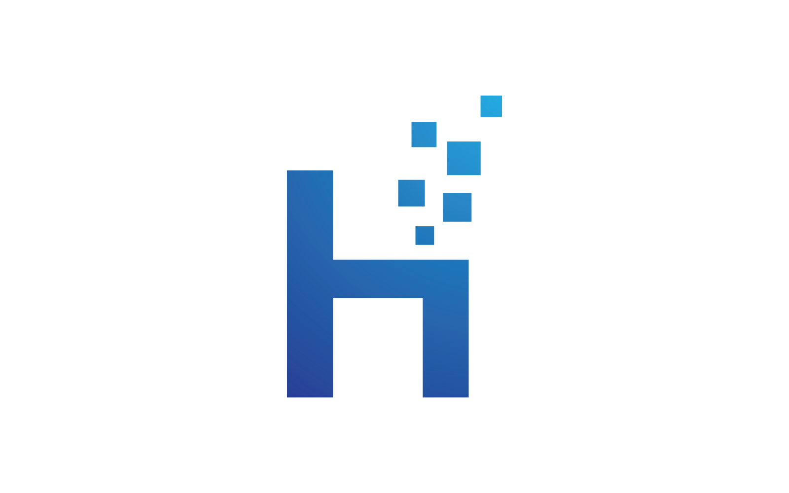H Initial letter alphabet pixel style logo vector design
