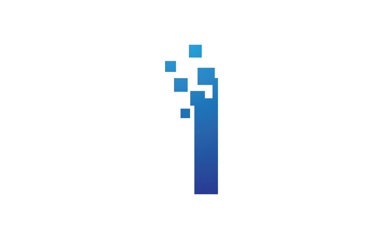 I Initial letter alphabet pixel style logo vector design