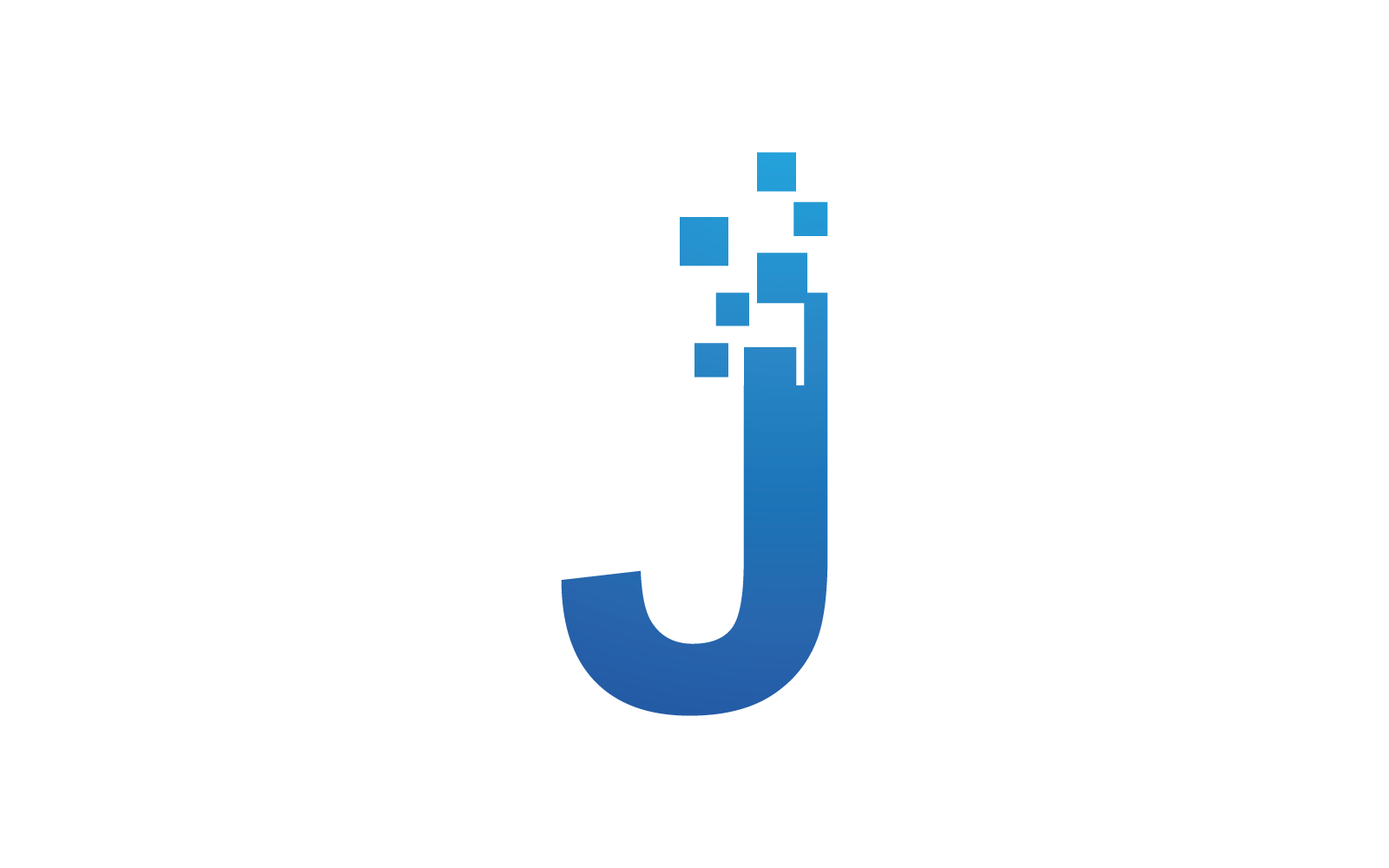 J Initial letter alphabet pixel style logo vector design