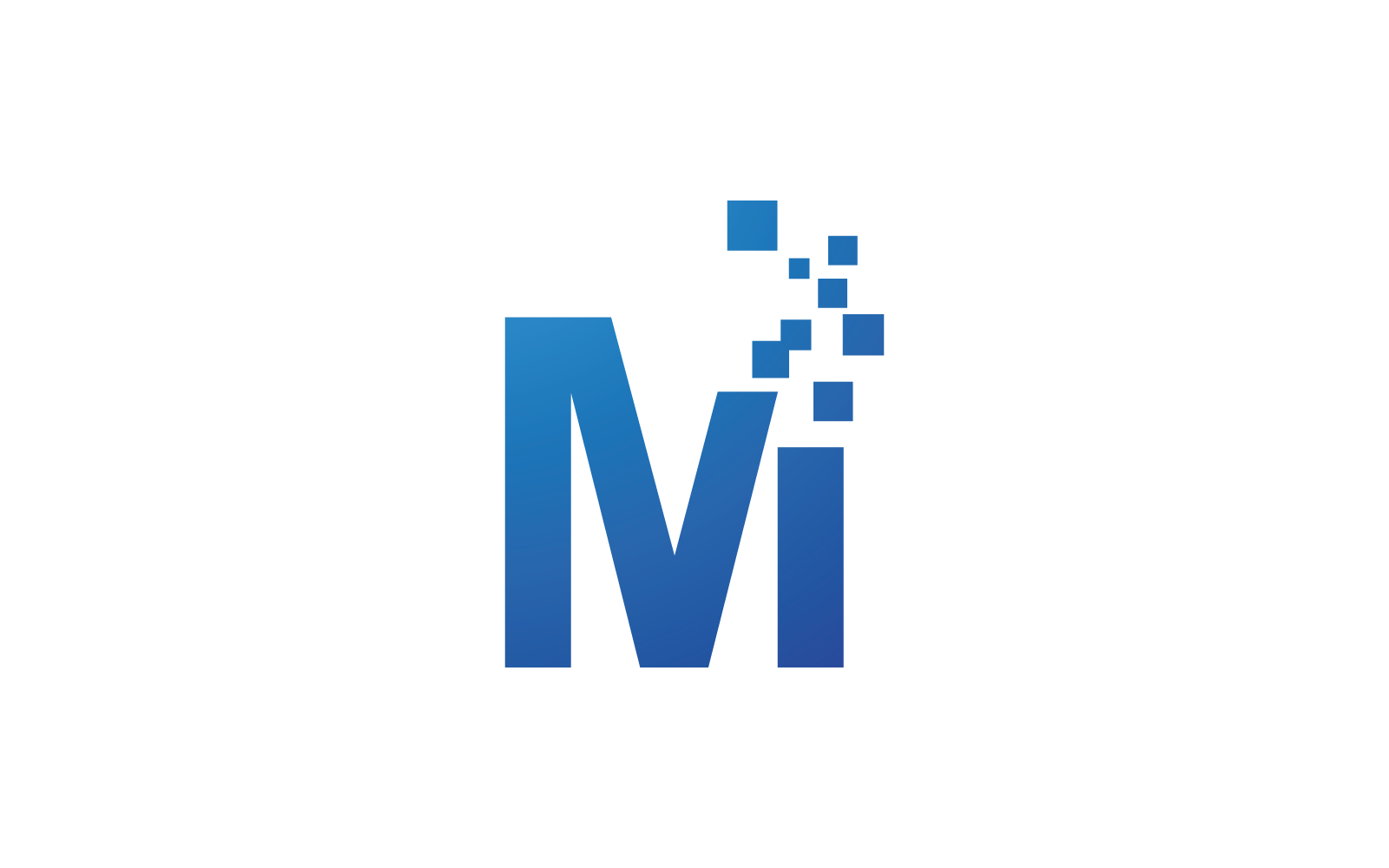 M Initial letter alphabet pixel style logo vector design