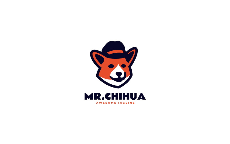 Mr. Chihuahua Mascot Cartoon Logo Logo Template
