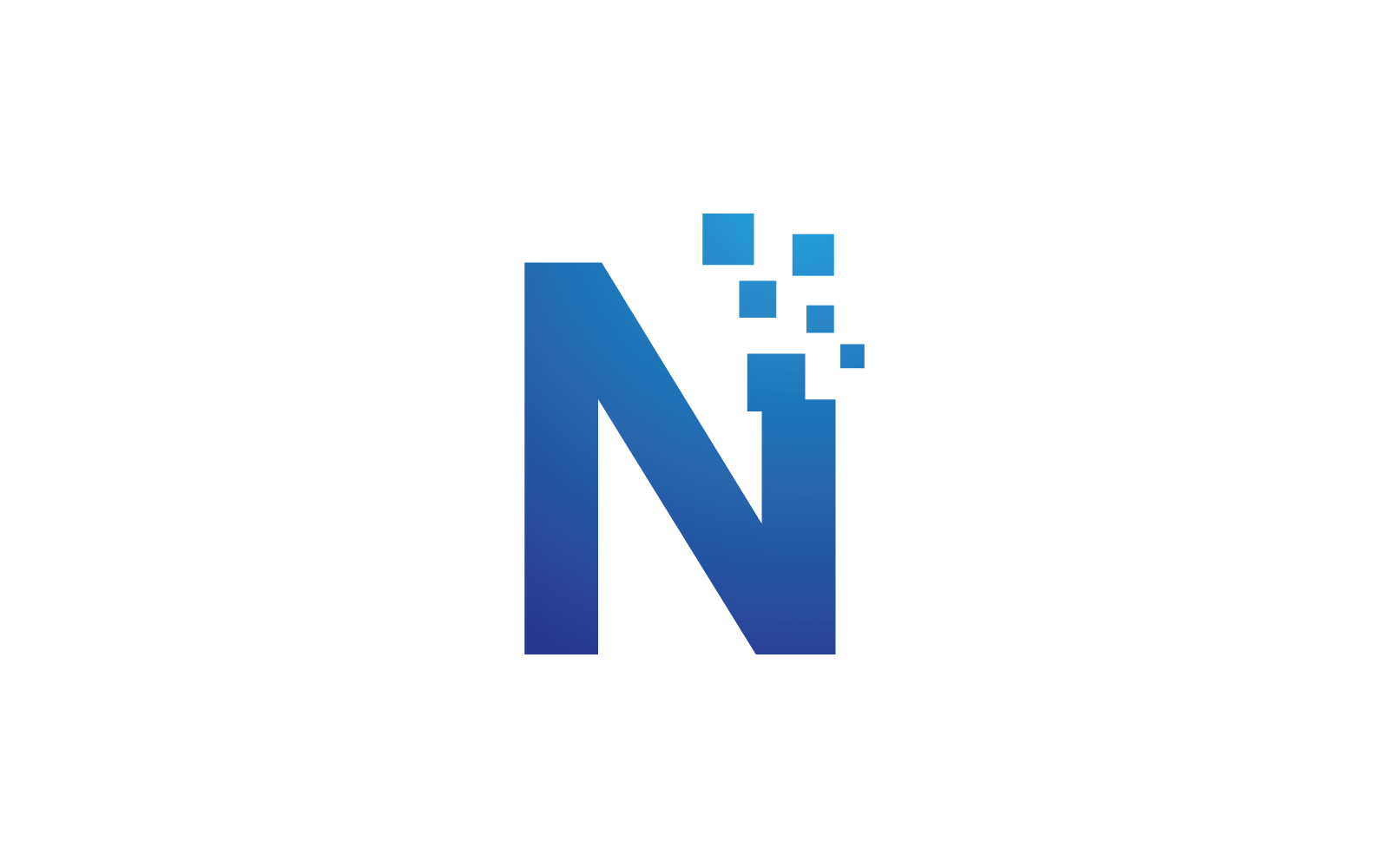 N Initial letter alphabet pixel style logo vector design