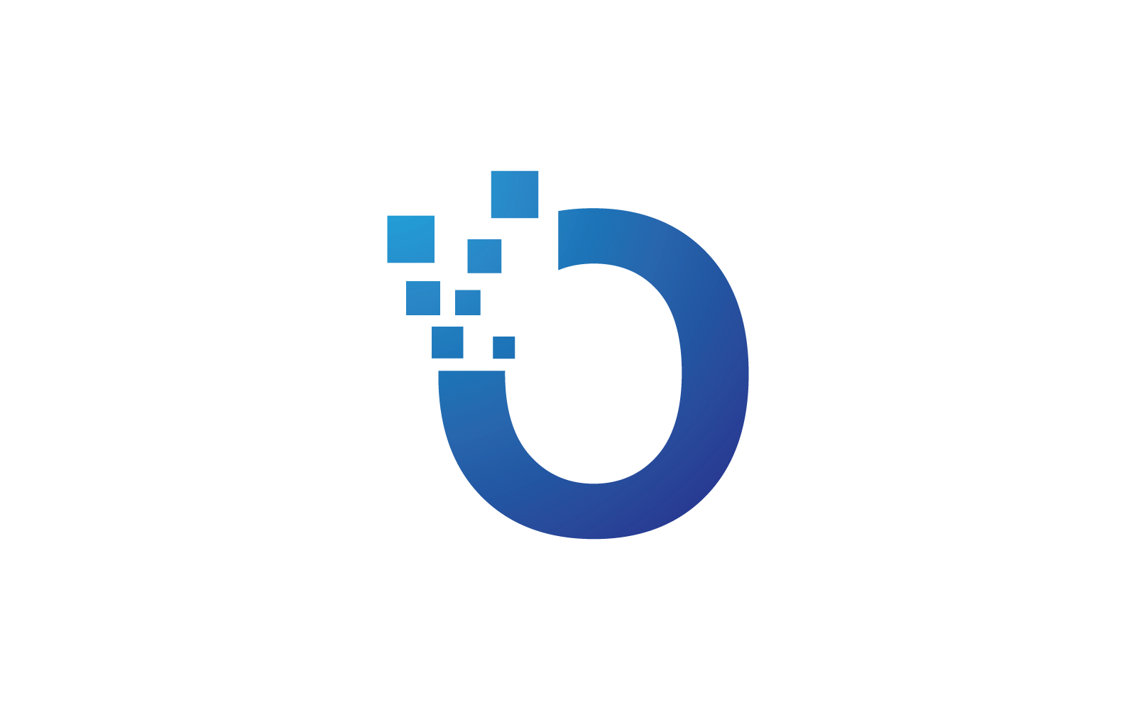 O Initial letter alphabet pixel style logo vector design