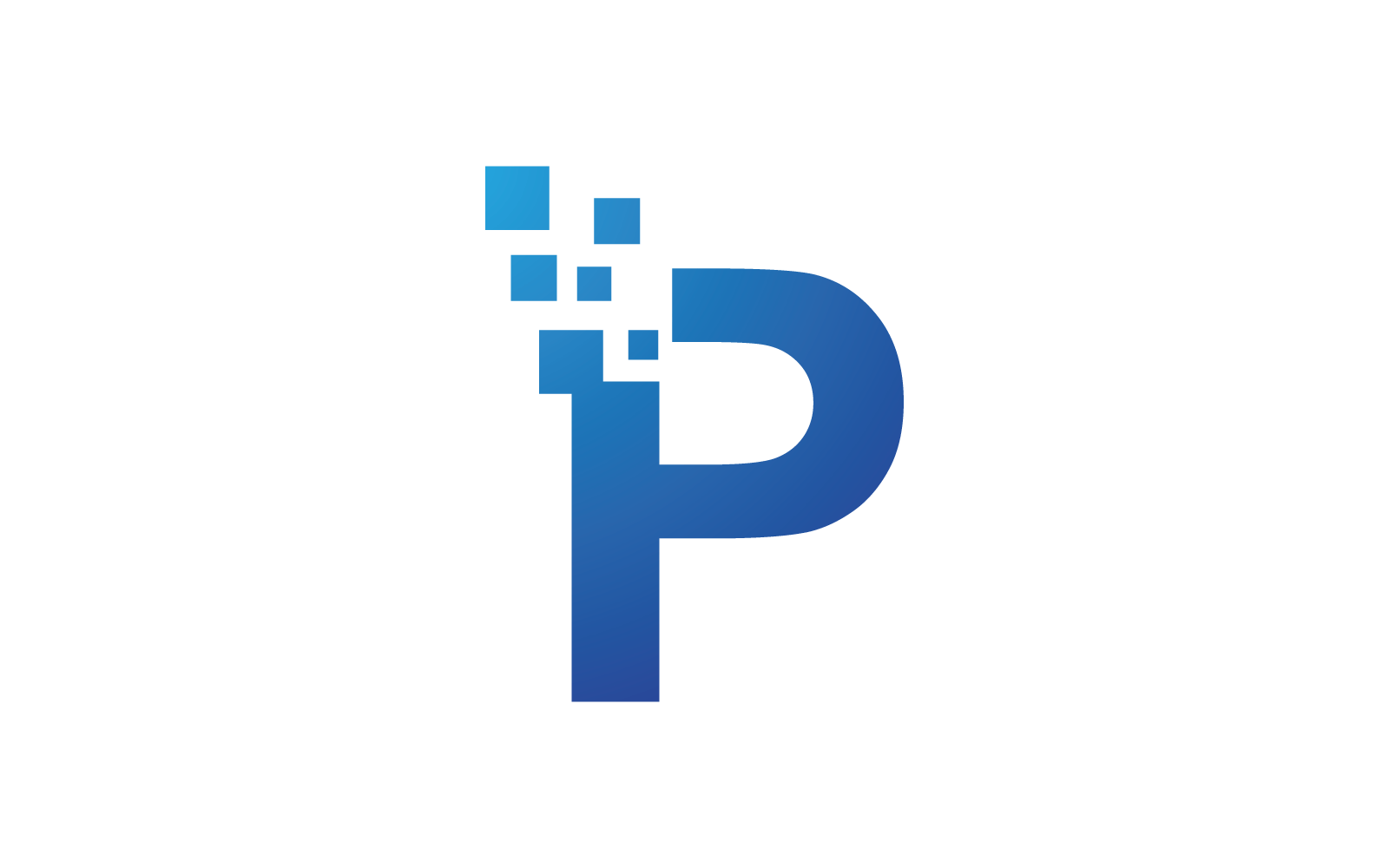 P Initial letter alphabet pixel style logo vector design