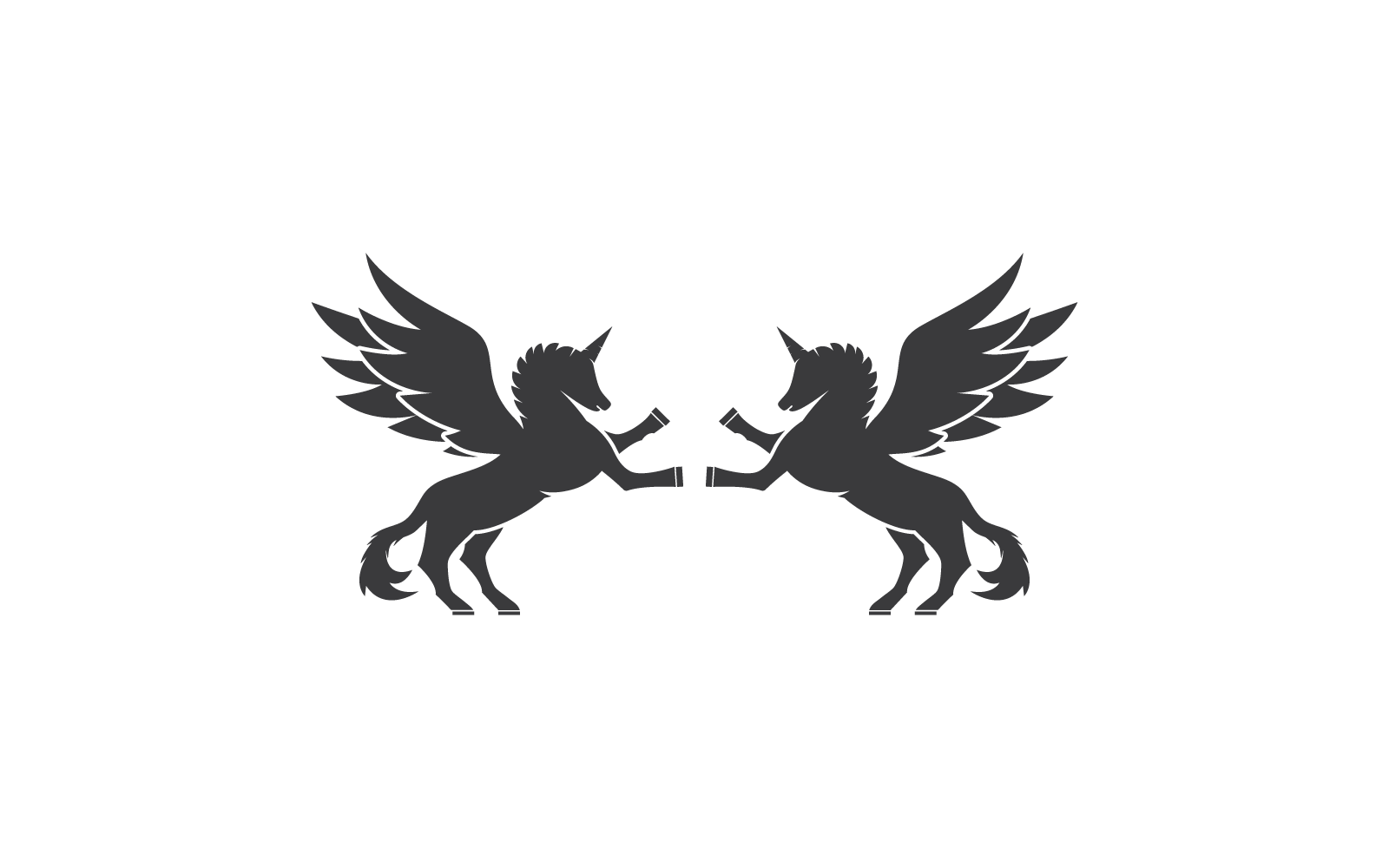 Šablona návrhu loga Pegasus vektorové ilustrace