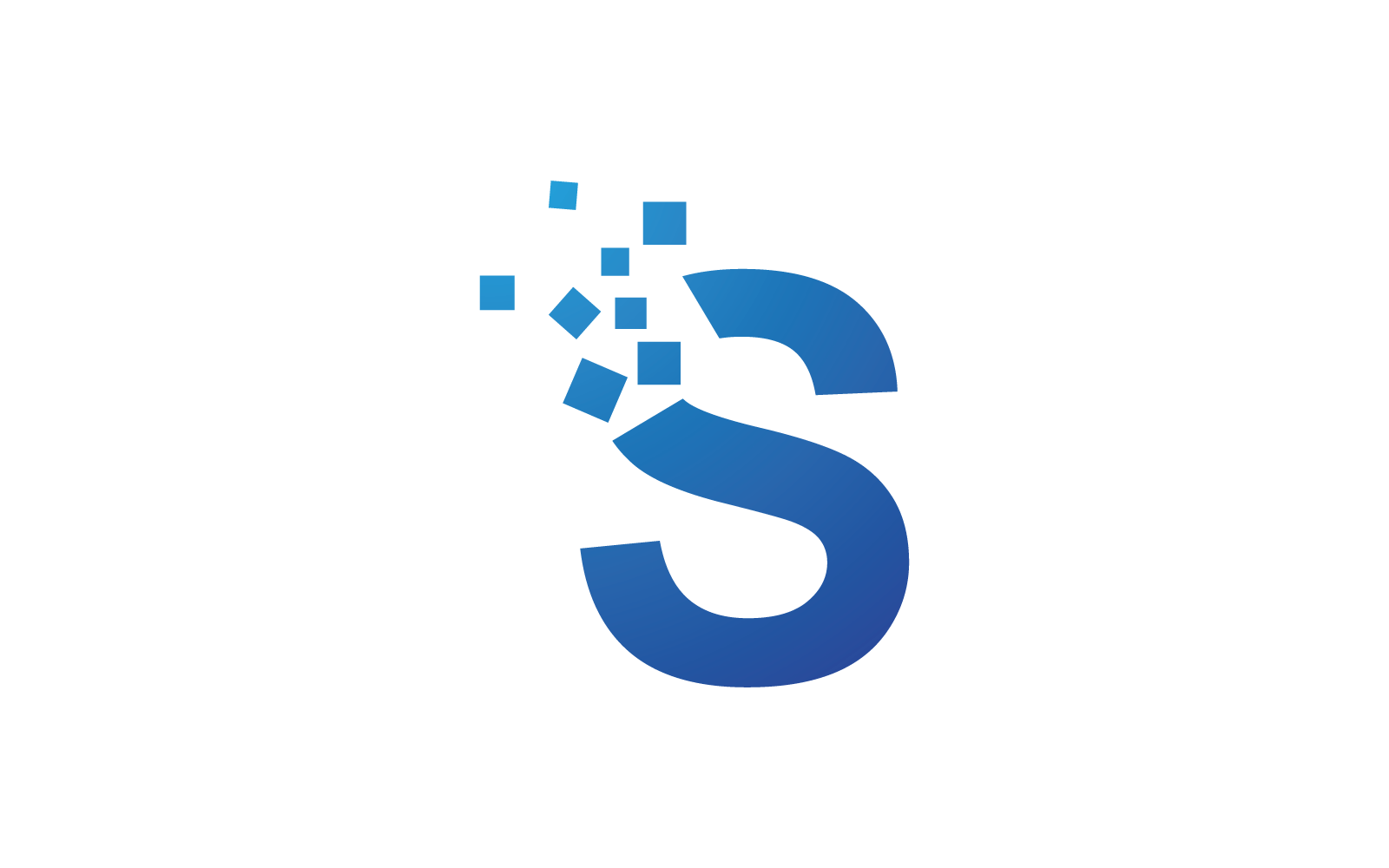 S Initial letter alphabet pixel style logo vector design