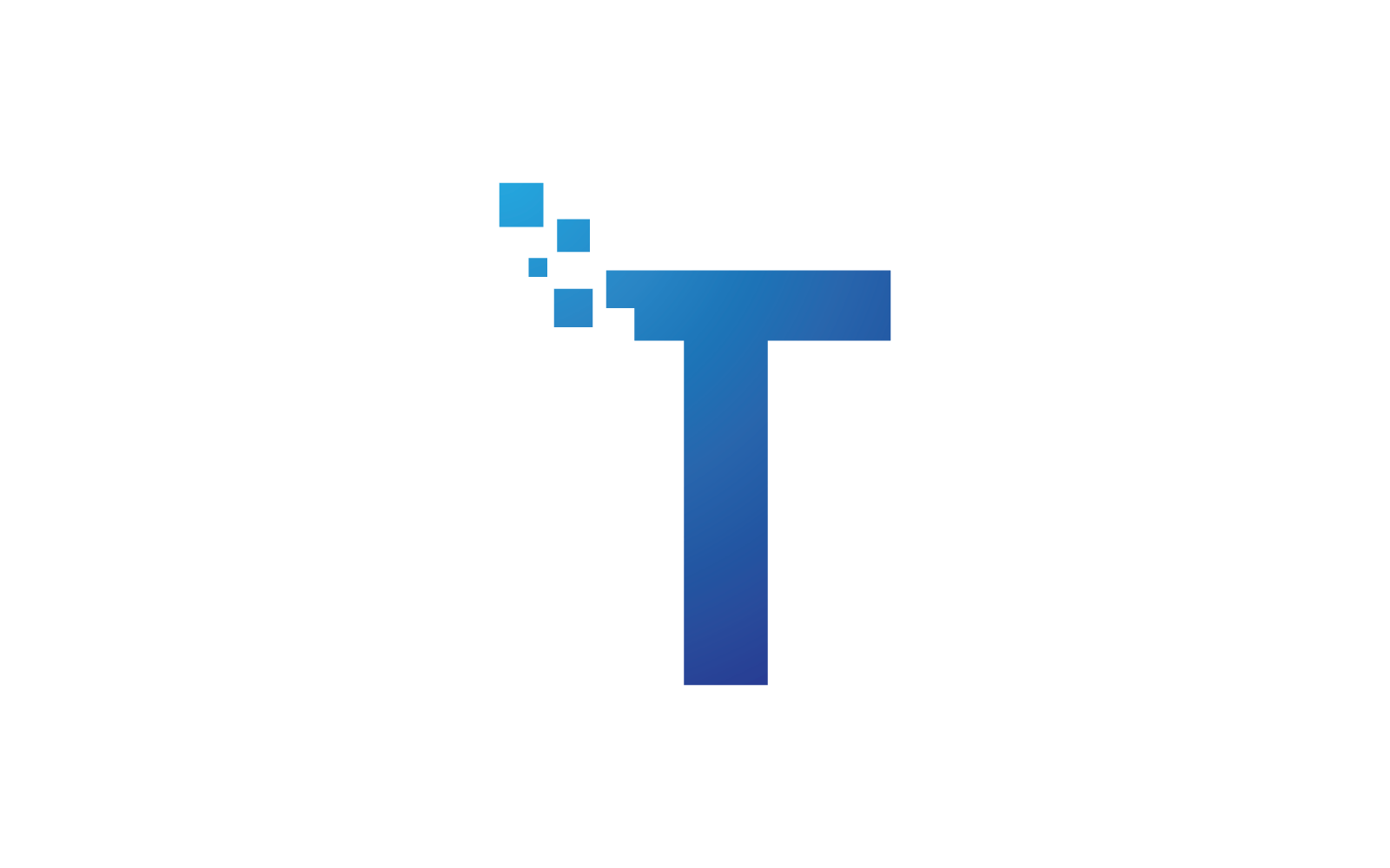 T Initial letter alphabet pixel style logo vector design